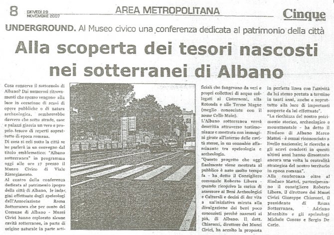 Alla scoperta dei tesori nascosti nei sotterranei di Albano