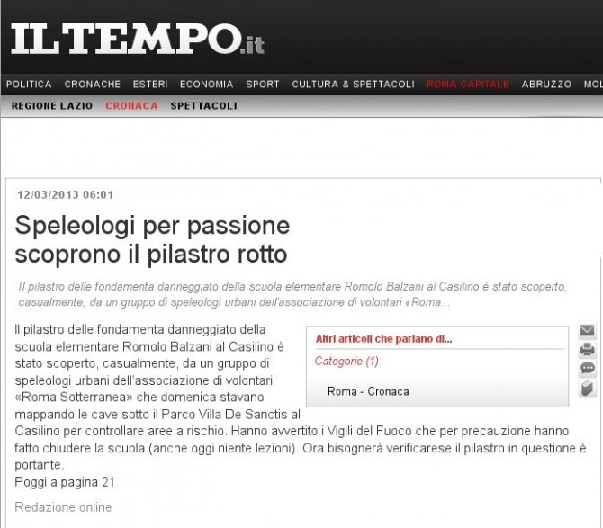 Speleologi per passione scoprono il pilastro rotto
