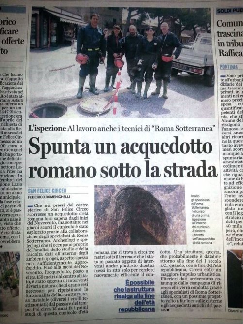 Spunta un acquedotto romano sotto la strada