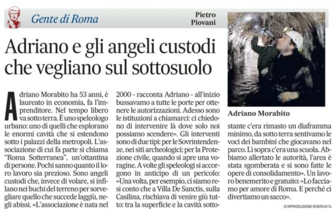 Adriano e gli angeli custodi che vegliano sul sottosuolo